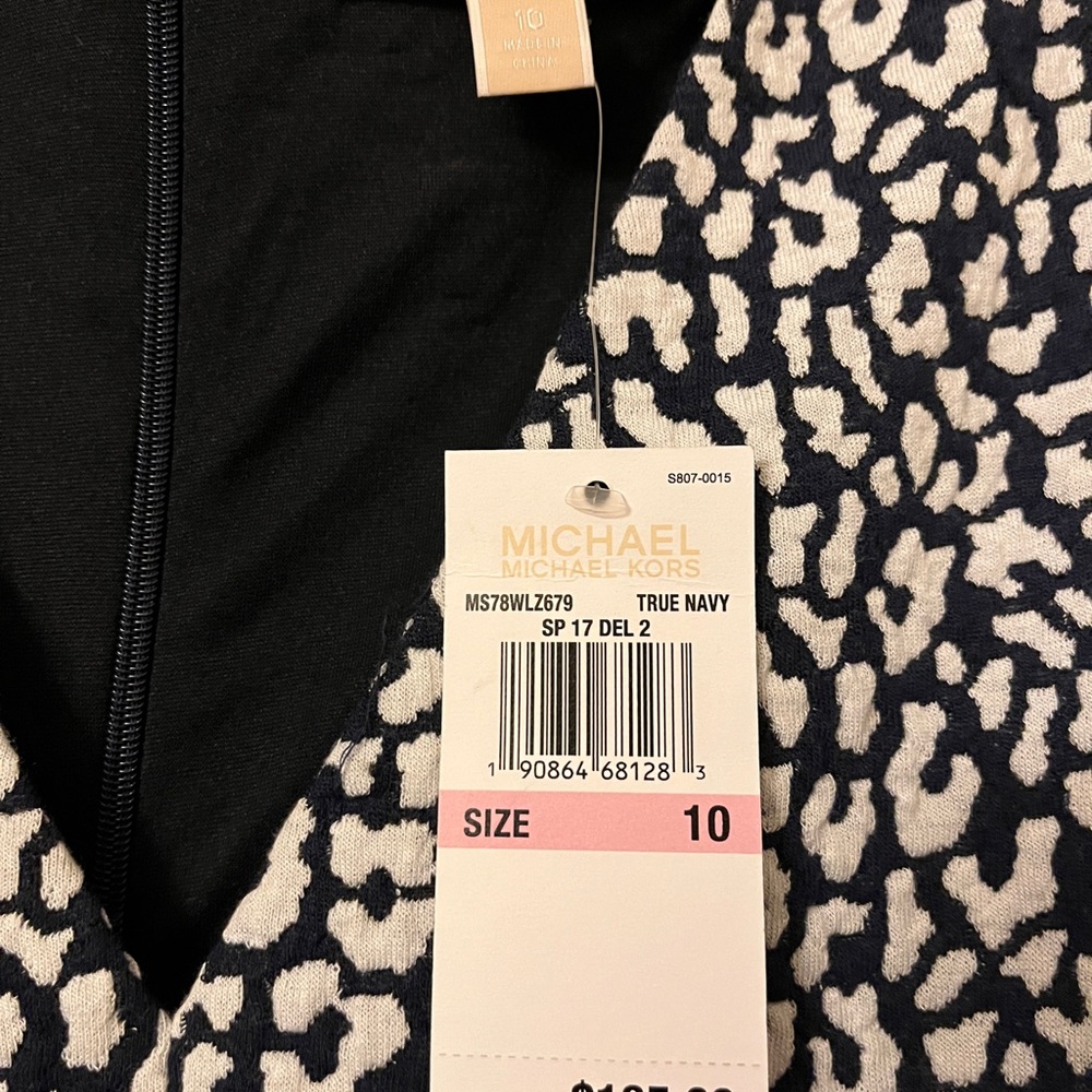 Michael Kors Navy and White Patterned Dress - Picture 5 of 5